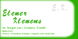 elemer klemens business card