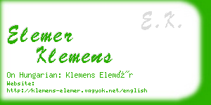 elemer klemens business card